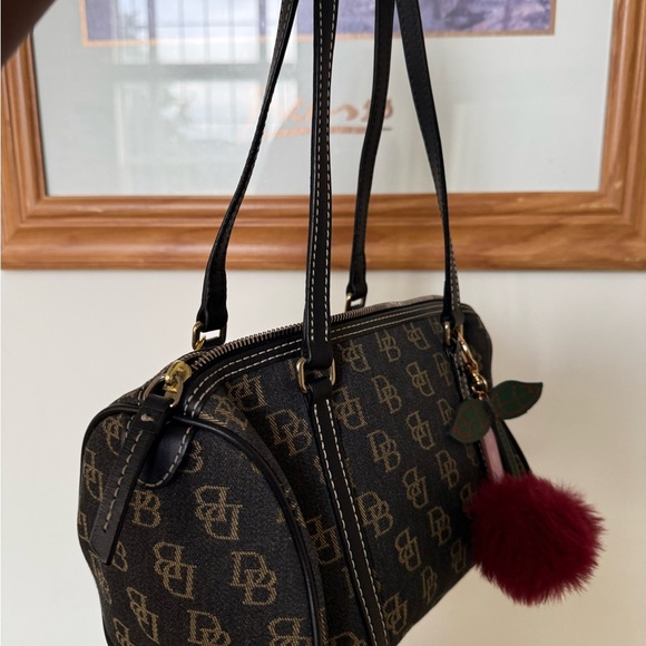 Dooney & BourkeBrown Shoulder Bag with Monogram Print - Picture 14 of 15